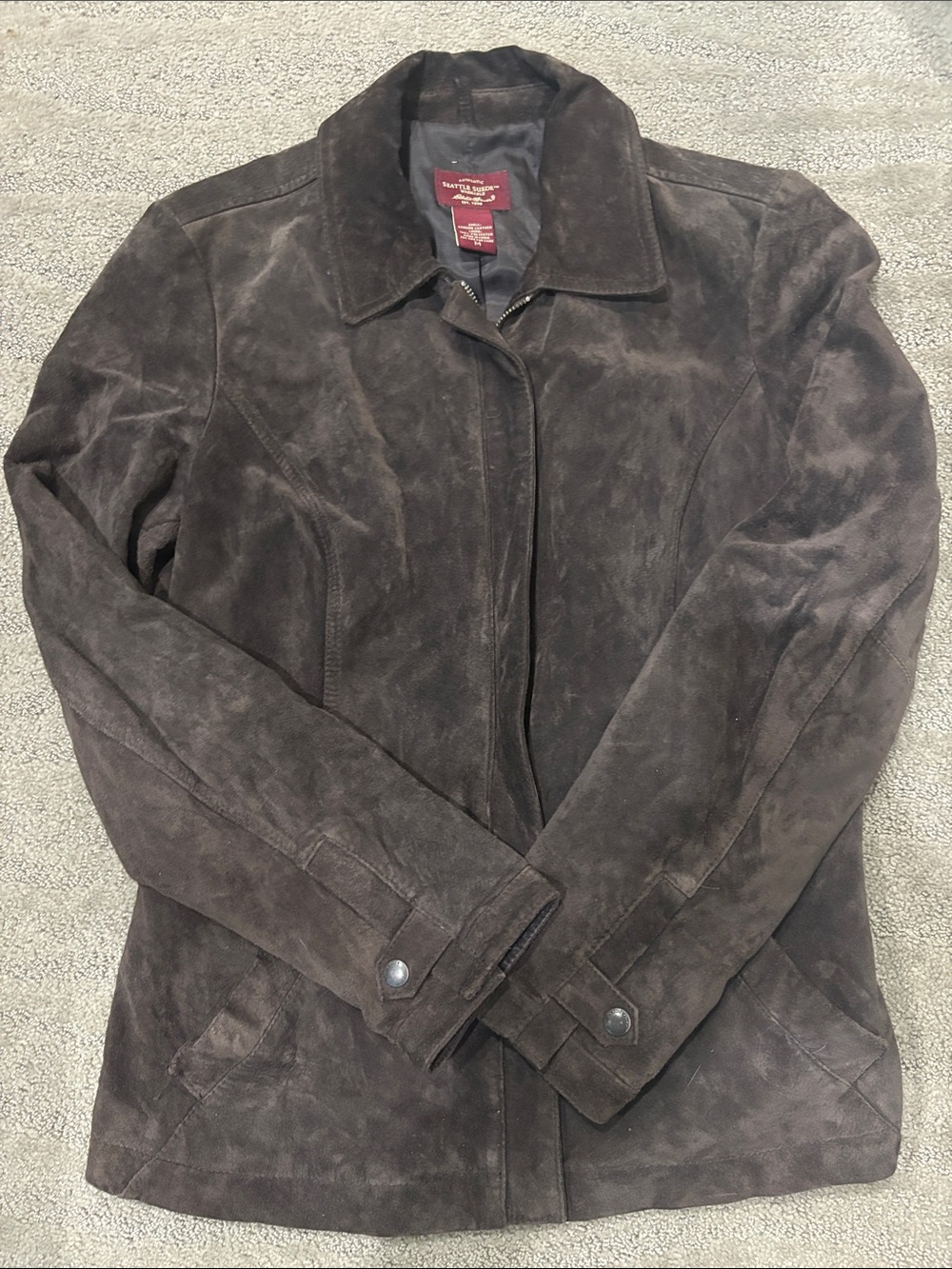 Leather Dark Brown Suede Shirt Jacket